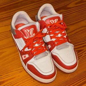 Louis Vuitton Men’s Sneakers - Orange and White
